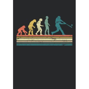 Imagem de Notizbuch A5 kariert mit Softcover Design: Baseballschläger Pitcher Catcher Retro Baseball: 120 karierte DIN A5 Seiten