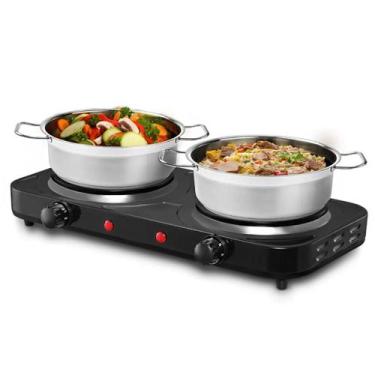 Imagem de Fogão Fogareiro Elétrico 2000w Cooktop Panela 2 Bocas Disco - NFDJ, Pr