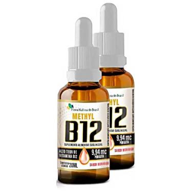 Imagem de 2x Vitamina B12 Sublingual Metilcobalamina 9,94 Mcg Fnb 20ml - Flora N