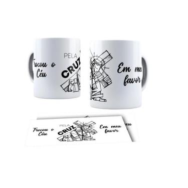 Imagem de Canecas de Porcelana Branca Personalizadas Evangelica Cristã Ele Vive 