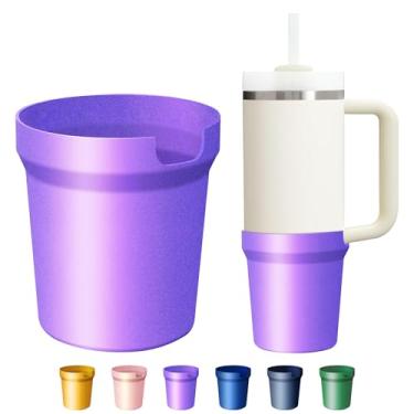 Imagem de Bota de silicone metálico fosco para Stanley Cup 850 g, capa protetora de manga alta compatível com Stanley H2.0 & Quencher Adventure Tumbler, protetor inferior de acessórios Stanley Cup, roxo