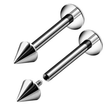 Imagem de Piercing Spike Flat Aço 316L Cirúrgico Cartilagem Tragus - L&E