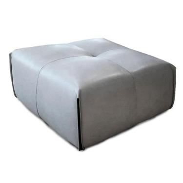 Imagem de Puff Hannes Couro Cinza 80cm - 70030 - Sun House