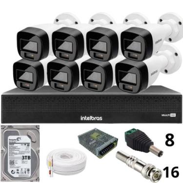 Imagem de Kit 8 Câmeras Intelbras 1120b Full Color Dvr Mhdx 1016-c Intelbras Com