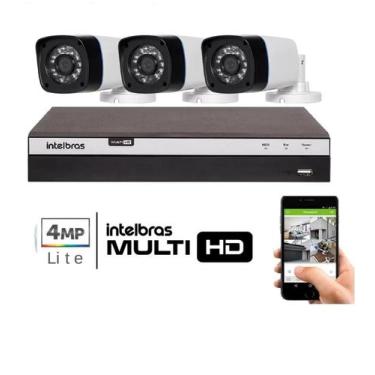 Imagem de Kit 3 Cameras Segurança Full Hd 1080p Dvr Intelbras Mhdx 3004