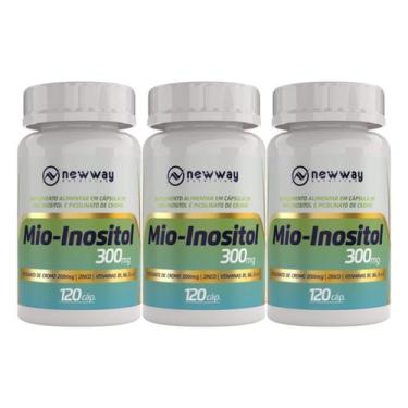 Imagem de 3x Mio Inositol + Zinco Vitamina B1 B6 D3 K2 120 Cápsulas 500mg - New 