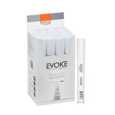 Imagem de Kit 12 Giz Líquido Evoke Branco 4g Ponta Versátil 6mm Brw P/ Vidro, Br
