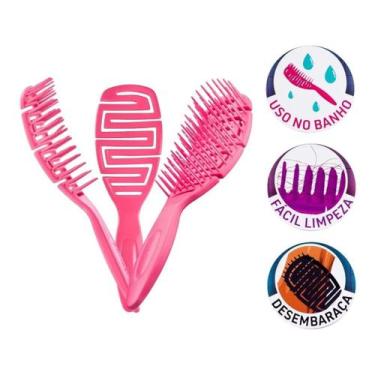 Imagem de Escova De Cabelo Maya Dompel Anti Frizz e Anti Estática Flexível Cores