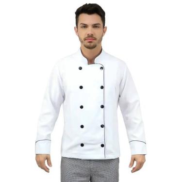Imagem de Dolmã Chefe de Cozinha Masculino Branco - DEMORGAN, Branco, G
