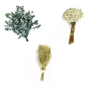 Imagem de Buquê De Eucalipto + Sempre Vivas + Sementinha Desidratados - FLORA  F