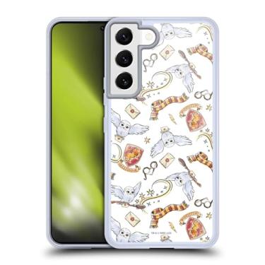 Imagem de Head Case Designs Capa de gel macio oficialmente licenciada Harry Potter Hedwig Owl Pattern Deathly Hallows XIII compatível com Samsung Galaxy S22 5G