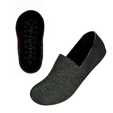 Imagem de Yenta + Posha Meias femininas invisíveis com sola antiderrapante e aderentes no calcanhar, Cinza escuro, Small