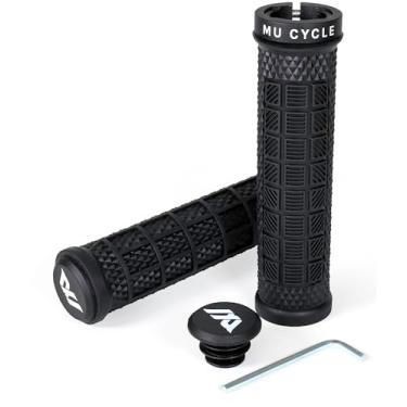 Imagem de MU CYCLE Punhos de guidão de bicicleta Zilla com grampo de travamento único e plugues de extremidade, antiderrapantes e duráveis, punhos de bicicleta MTB de diâmetro interno de 22,2 mm