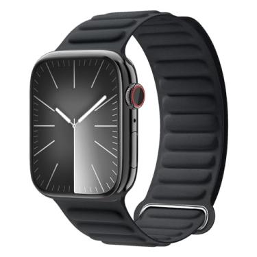 Imagem de Pulseira magnética compatível com Apple Watch Ultra/2 de 49 mm, 45 mm, 44 mm, 41 mm, 40 mm, 42 mm, 38 mm, pulseira magnética de tecido fino para Apple Watch séries 9, 8, 7, 6, 5, 4, 3, 2 SE, 2nd
