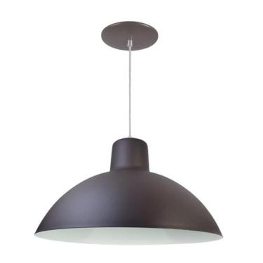 Imagem de Kit 5 Luminária Pendente Chinesa 33cm Interior Branco Brilho Com Fiaçã