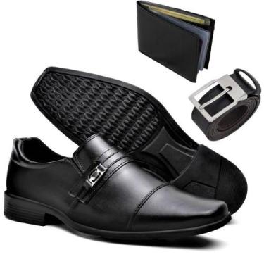 Imagem de Kit Sapato Social Masculino + Carteira + Cinto Clássico - Kreeper, Pre