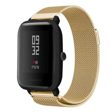 Imagem de Kit 2 Pulseiras em Metal / Aço - Magnética compatíveis com Amazfit GTS