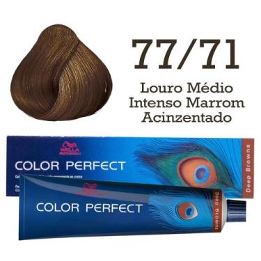 Imagem de Coloração Color Perfect 77/71 Louro Médio Intenso Marrom Acinzentado  