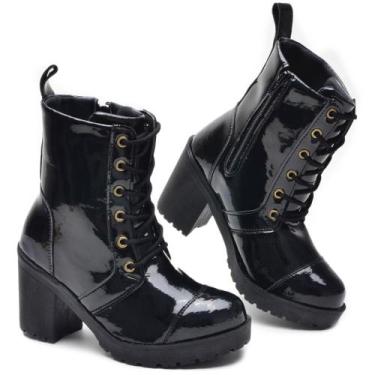 Imagem de Bota Coturno de Salto em Verniz Feminino Super Confortável! - GTS, Pre