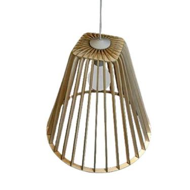 Imagem de Luminária Teto tipo Pendente PEQUIM MDF - Completa - CORALISA, MDF CRU