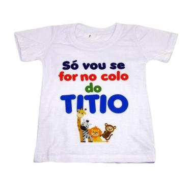 Imagem de Camiseta Branca Infantil Personalizada Titio Animais Selva - GMH Prod.