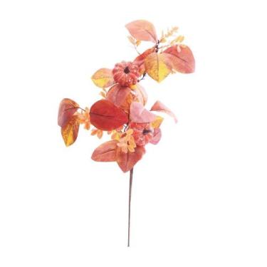 Imagem de Galho decorativo aboboras e folhas halloween - Cromus