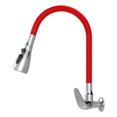 Imagem de Torneira Cozinha Gourmet 3 Jatos Parede Pia Flexível  - Injet Plast, V