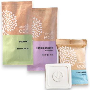 Imagem de Kit 50 Sabonetes 15 Gramas + Shampoo e Condicionador Sachê 15ml Ecolog