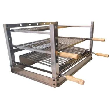Imagem de Suporte Grill Manual Bancada Churrasqueira 70x45 Gourmet Aço Inox Pant