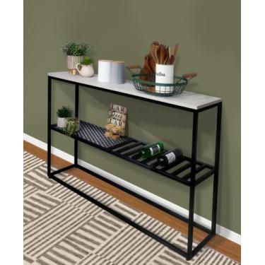 Imagem de Aparador Vino com Descanso de Garrafas 100 - Casa Quentinha, MDF Nogal