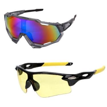 Imagem de Kit 2 Óculos de Sol Esportivo Ciclismo Espelhado + Noturno - PENDULARI