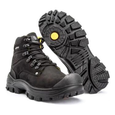 Imagem de Bota Masculina Luxo Segurança Confortável Coturno Tratorada  Cano Curt