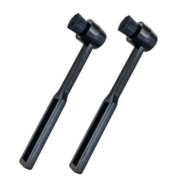 Imagem de Pacote com 2 escovas de limpeza para toca-discos, escova de limpeza antiestática de vinil de fibra de carbono para remover sujeira e poeira para caneta de agulha de gravação