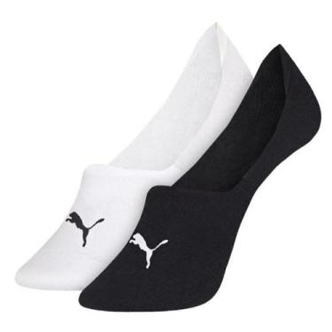 Imagem de Kit Meia Puma Invisivel 4715.001, 348, Branco preto