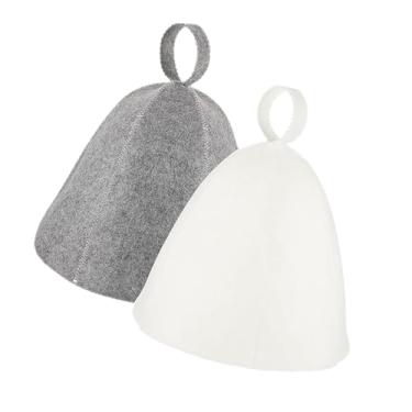 Imagem de Ｂｅｓｇａ 2x Sauna Hat Vaporarium Hat Toalha Envoltório Isolamento Térmico para Homens e Mulheres Proteger Cabelo Banho Confortável Touca de Vapor Russa, 1 Cinza E 1 Branco