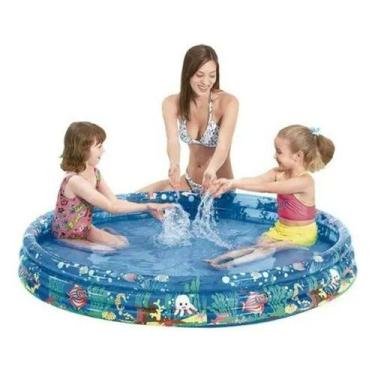 Imagem de Piscina Infantil Inflável Redonda Verão 3 Anéis 253 Litros - Wellmix