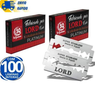 Imagem de Kit 100 Lâminas Para Barbear Profissional Inox Resistente Gilette Barb