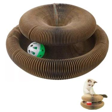 Imagem de Arranhador Magico Pet Gato Felino Bola Guizo Som Brinquedo Interativo 