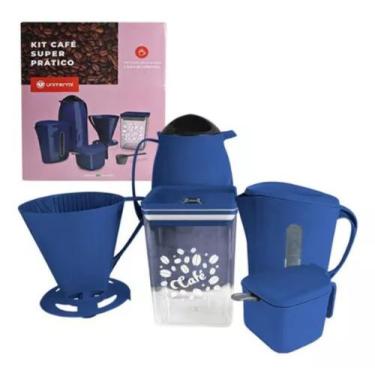 Imagem de Kit Café Super Prático Garrafa Leiteira Suporte Filtro 6 Pçs Unitermi,