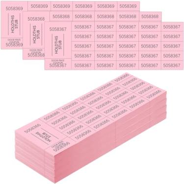 Imagem de Kosiz 504 folhas de bilhete de sorteio com diferentes números de licitação por folha Ingressos para Eventos Leilão de cesta de eventos Leilão silencioso Folhas de bilhetes de leilão chinês para sala de aula e igreja escolar (rosa, licitação de 25)