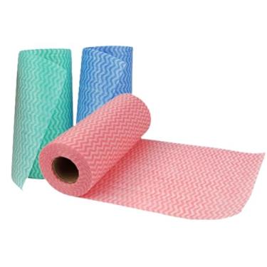 Imagem de Toalha de limpeza descartável com 3 rolos, toalhas de papel, tecido multiuso, OTP, não tecidos, não tecido, cozinha, descartável, limpeza, antiaderente, pano de limpeza, pano de limpeza