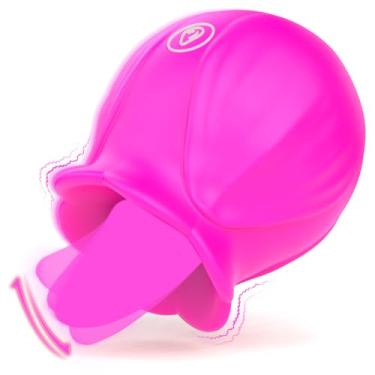 Imagem de Estimulador vibrador de brinquedo sexual rosa para lamber o clitóris para mulheres, brinquedos sexuais para casais de mulheres adultas com 10 modos, vibrador de mamilo mini clitóris feminino (Mae vermelho)