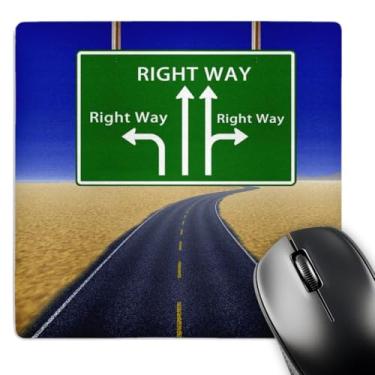 Imagem de 3dRose Impressão de placa de estrada mostra cada direção é certa - mouse pad, 8 x 8 polegadas (mp_204317_1)
