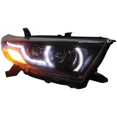 Imagem de Estilo de carro compatível com Toyota Highlander 2012 LED Farol DRL Hid Head Lamp Angel Eye Bi Xenon Acessórios