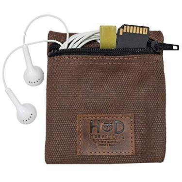 Imagem de Hide & Drink, Bolsa de preservativo de lona encerada resistente à água, bolsa de bolso tecnológica, presente clássico para parceiros, essenciais para viagens e lua de mel, feito à mão, Honey Bourbon,