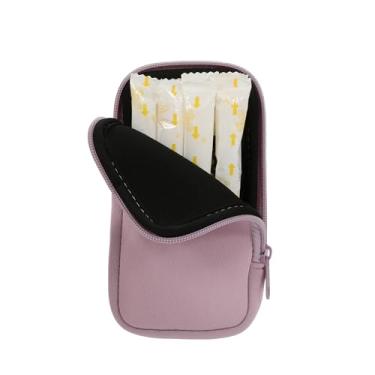 Imagem de Koikyu Bolsa de armazenamento de tampões, estojo organizador de absorventes internos de neoprene com zíper bolsa pequena para produtos femininos, bolsas de menstruação portáteis para mulheres,