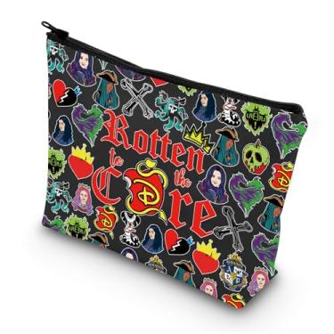 Imagem de LEVLO Jay Cosmetic Make Up Bag Carlos Fans Gift Rotten to the Core Mal Bolsa com zíper Bolsa Jay & Mal Movie Merch, Core B Full, Bolsa cosmética