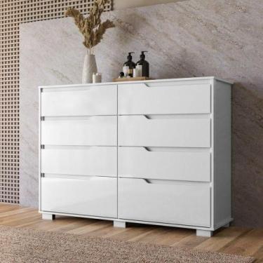 Imagem de Cômoda Moval Georgia 8 Gavetas Branco - MOVAL MOVÉIS