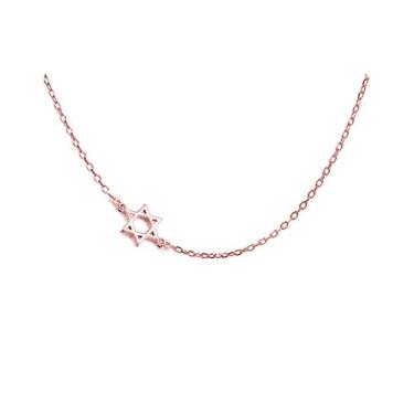 Imagem de Modpide Gargantilha de aço inoxidável com estrela de Davi e colar feminino judeu, Vidro, Sem Pedra Preciosa