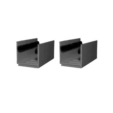 Imagem de 02 Guia U - Externo Ajustável Para Porta De Correr - Preto